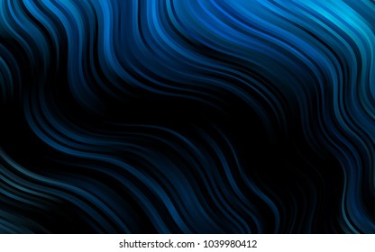 Dark BLUE vector background with liquid shapes. Glitter abstract illustration with wry lines. A completely new marble design for your business.