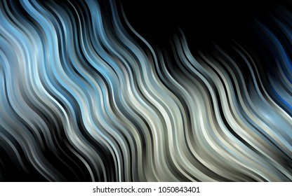Dark BLUE vector background with liquid shapes. Blurred geometric sample with gradient bubbles.  Pattern for your business design.