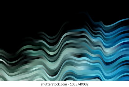 Dark BLUE vector background with liquid shapes. Glitter abstract illustration with wry lines. A completely new template for your business design.