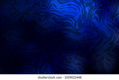 Dark BLUE vector background with liquid shapes. Creative geometric illustration in marble style with gradient. Marble style for your business design.