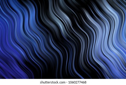 Dark BLUE vector background with liquid shapes. An elegant bright illustration with gradient. Pattern for your business design.