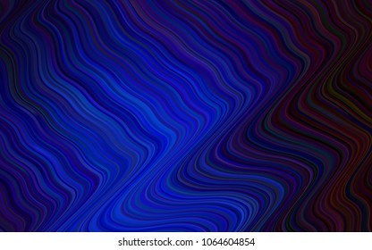 Dark BLUE vector background with liquid shapes. A sample with blurred bubble shapes. Textured wave pattern for backgrounds.