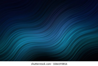 Dark BLUE vector background with liquid shapes. Colorful abstract illustration with gradient lines. Brand-new design for your ads, poster, banner.