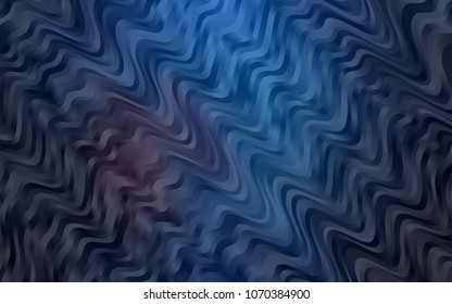 Dark BLUE vector background with liquid shapes. A vague circumflex abstract illustration with gradient. Textured wave pattern for backgrounds.