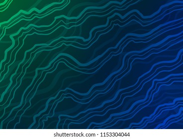 Dark BLUE vector background with liquid shapes. An elegant bright illustration with gradient. The elegant pattern for brand book.