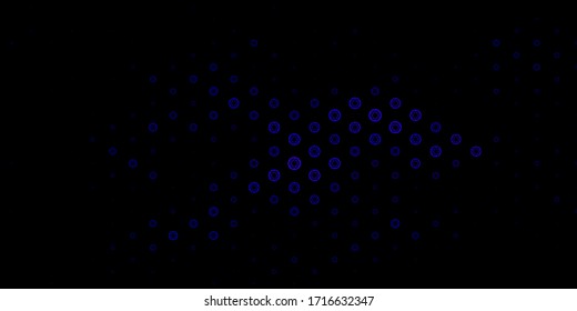 Dark Blue vector background with occult symbols. Colorful vintage illustration with gradient alchemy shapes. Simple design for occult depiction.