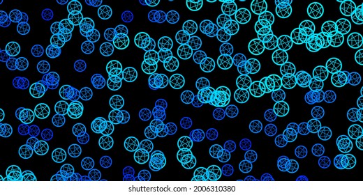 Dark BLUE vector background with occult symbols. Abstract illustration with gothic gradient shapes. Design for magic, spiritual events.