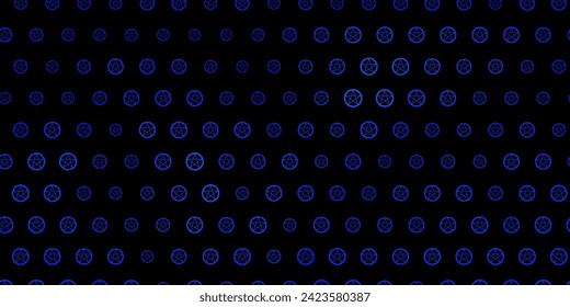 Fondo vectorial azul oscuro con símbolos ocultos. Símbolos místicos coloridos con un gradiente de estilo antiguo. Antecedentes para diseños esotéricos, místicos.