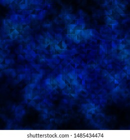 Dark BLUE vector background with polygonal style. Modern abstract illustration with colorful triangles. Pattern for booklets, leaflets