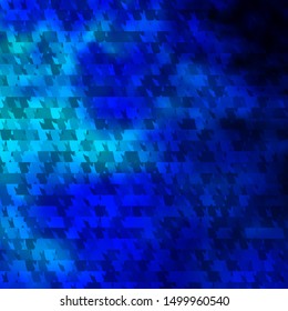 Dark BLUE vector background with polygonal style. Triangles on abstract background with colorful gradient. Template for wallpapers.