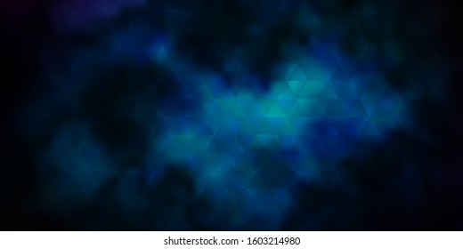 Dark BLUE vector background with polygonal style. Glitter abstract illustration with triangular shapes. Template for landing pages.