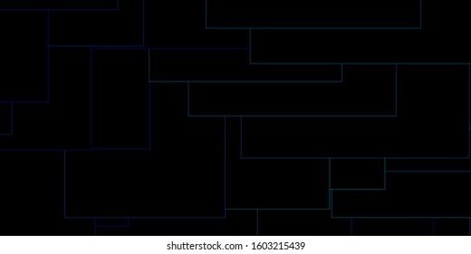 Dark BLUE vector background in polygonal style. Rectangles with colorful gradient on abstract background. Template for cellphones.