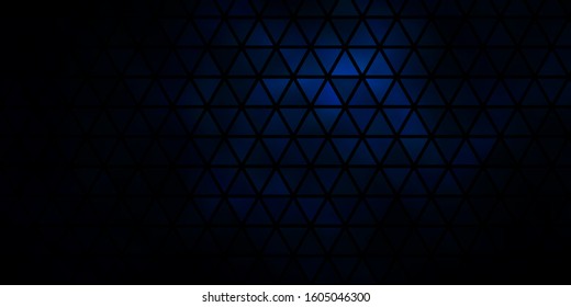 Dark BLUE vector background with polygonal style. Abstract gradient illustration with triangles. Pattern for booklets, leaflets