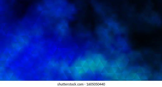 Dark BLUE vector background with polygonal style. Triangles on abstract background with colorful gradient. Pattern for websites.