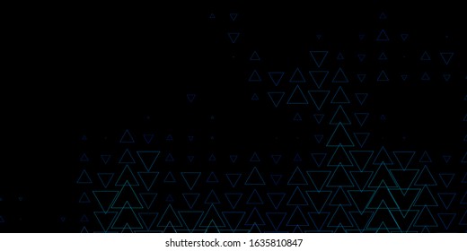 Dark BLUE vector background with polygonal style. Decorative design in abstract style with triangles. Pattern for booklets, leaflets