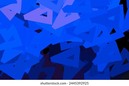 Dark BLUE vector background with polygonal style. Abstract gradient illustration with triangles. Best smart design for your business.