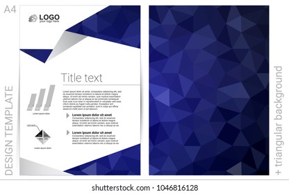 DARK BLUE vector  background for presentations. Beautiful colored sample in A4 size. Completely new template for your brand book.