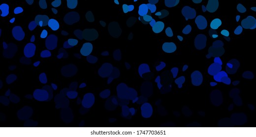 Dark blue vector background with random forms. Colorful abstract forms with gradient in simple style. Smart design for your business.
