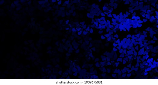 Dark blue vector background with random forms. Colorful illustration with simple gradient shapes. Smart design for your business.