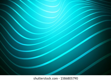 Dark BLUE vector background with shining lines. A vague circumflex abstract illustration with gradient. A completely new template for your business design.