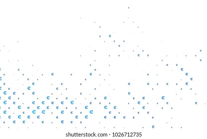 Dark BLUE vector background with signs of Euro. Shining illustration with signs of Euro on abstract template. The pattern can be used for financial, investment websites.