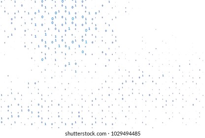 Dark BLUE vector background with signs of numerals. Abstract illustration with colored algebra signs. Best design for your ad, poster, banner of math college.