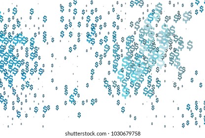 Dark BLUE vector background with signs of dollars. Shining illustration with signs of dollars on abstract template. Template can be used as a background for ads of markets, loans.