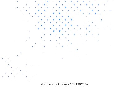 Dark BLUE vector background with signs of Euro. Modern abstract illustration with symbols of digital money. The pattern can be used for financial, investment websites.