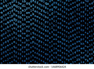 Dark BLUE vector background with signs of alphabet. Blurred design in simple style with signs of alphabet. Pattern for booklets, leaflets of education.