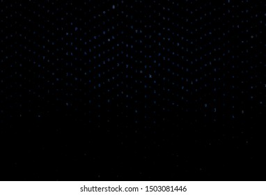 Dark BLUE vector background with signs of alphabet. Blurred design in simple style with signs of alphabet. Smart design for promotion of university.