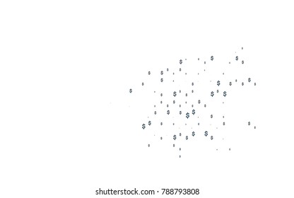 Dark BLUE vector background with signs of dollars. Abstract illustration with colored financial, cash symbols. Smart design for your business advert of economic, wealth.