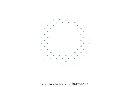 Dark BLUE vector background with signs of Euro. Abstract illustration with colored financial digital symbols. Best design for your ad, poster, banner of BTC money.