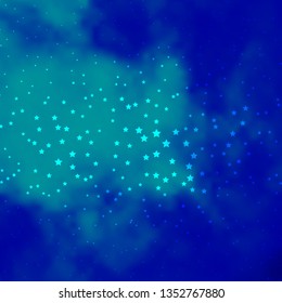 Dark BLUE vector background with small and big stars. Blur decorative design in simple style with stars. Design for your business promotion.