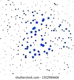 Dark BLUE vector background with small and big stars. Colorful illustration with abstract gradient stars. Pattern for websites, landing pages.