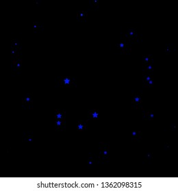 Dark BLUE vector background with small and big stars. Decorative illustration with stars on abstract template. Pattern for wrapping gifts.