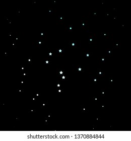 Dark BLUE vector background with small and big stars. Shining colorful illustration with small and big stars. Pattern for wrapping gifts.