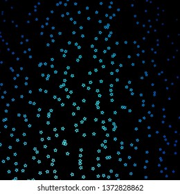 Dark BLUE vector background with small and big stars. Modern geometric abstract illustration with stars. Design for your business promotion.