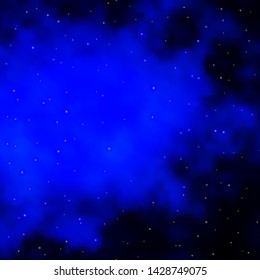 Dark BLUE vector background with small and big stars. Colorful illustration in abstract style with gradient stars. Design for your business promotion.