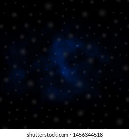 Dark BLUE vector background with small and big stars. Modern geometric abstract illustration with stars. Design for your business promotion.