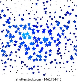 Dark BLUE vector background with small and big stars. Shining colorful illustration with small and big stars. Design for your business promotion.