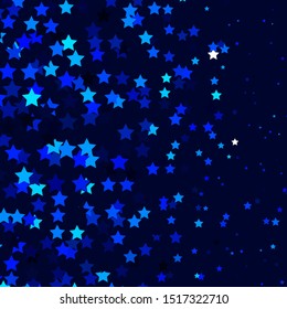 Dark BLUE vector background with small and big stars. Shining colorful illustration with small and big stars. Best design for your ad, poster, banner.
