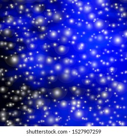 Dark BLUE vector background with small and big stars. Decorative illustration with stars on abstract template. Pattern for new year ad, booklets.