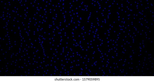 Dark BLUE vector background with small and big stars. Colorful illustration in abstract style with gradient stars. Pattern for wrapping gifts.