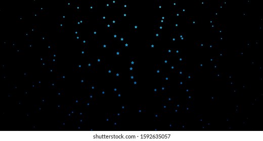 Dark BLUE vector background with small and big stars. Modern geometric abstract illustration with stars. Pattern for websites, landing pages.