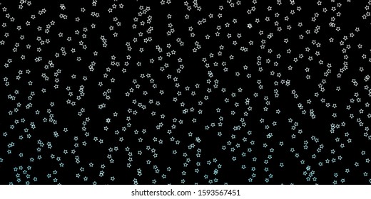 Dark BLUE vector background with small and big stars. Shining colorful illustration with small and big stars. Pattern for websites, landing pages.