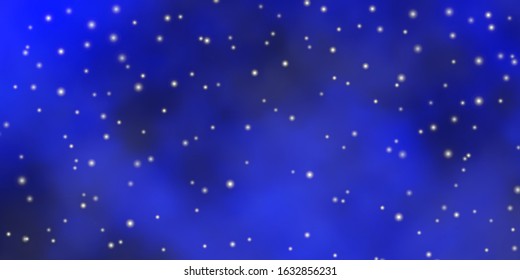 Dark BLUE vector background with small and big stars. Modern geometric abstract illustration with stars. Pattern for new year ad, booklets.