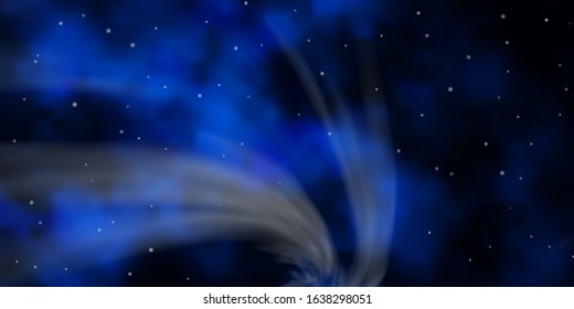 Dark BLUE vector background with small and big stars. Colorful illustration with abstract gradient stars. Pattern for websites, landing pages.