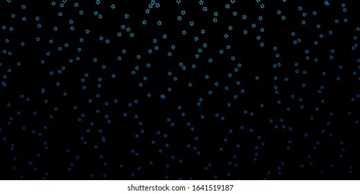 Dark BLUE vector background with small and big stars. Colorful illustration with abstract gradient stars. Pattern for websites, landing pages.