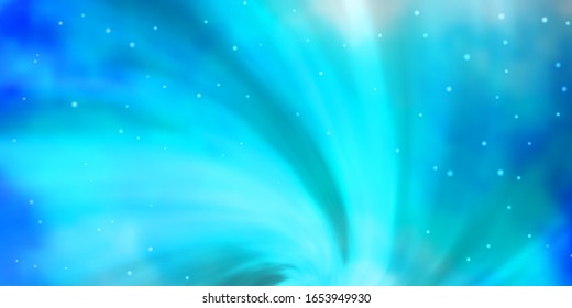 Dark BLUE vector background with small and big stars. Colorful illustration in abstract style with gradient stars. Theme for cell phones.
