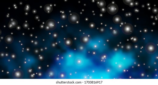 Dunkle BLAU Vektorillustration Hintergrund mit kleinen und großen Sternen. Farbige Illustration mit abstrakten Farbverlauf-Sternen. Das beste Design für Ihre Anzeige, Ihr Poster, Ihr Banner.